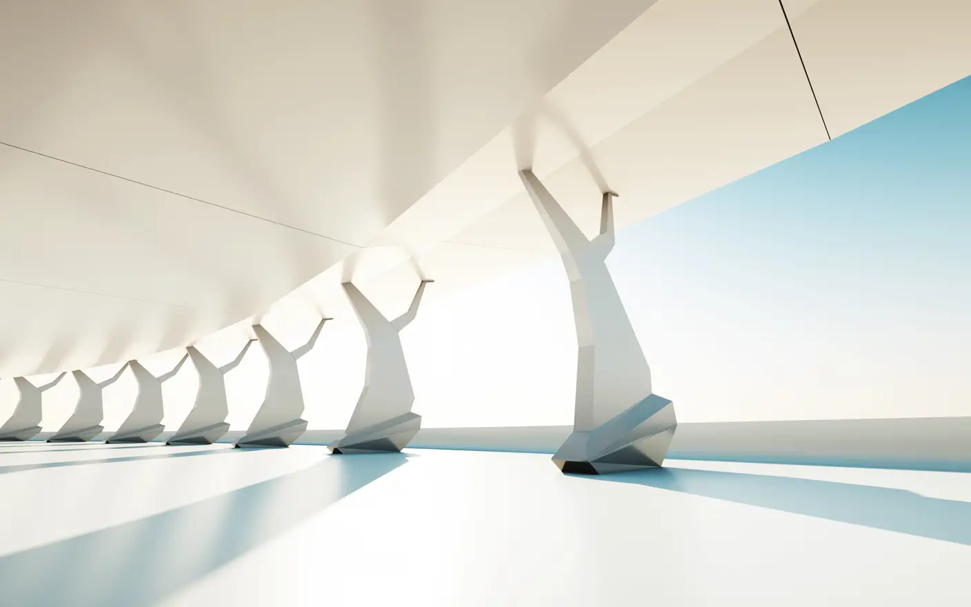 Building covered in high-shine metallic effect coating from Jotun, bathed in sunshine.