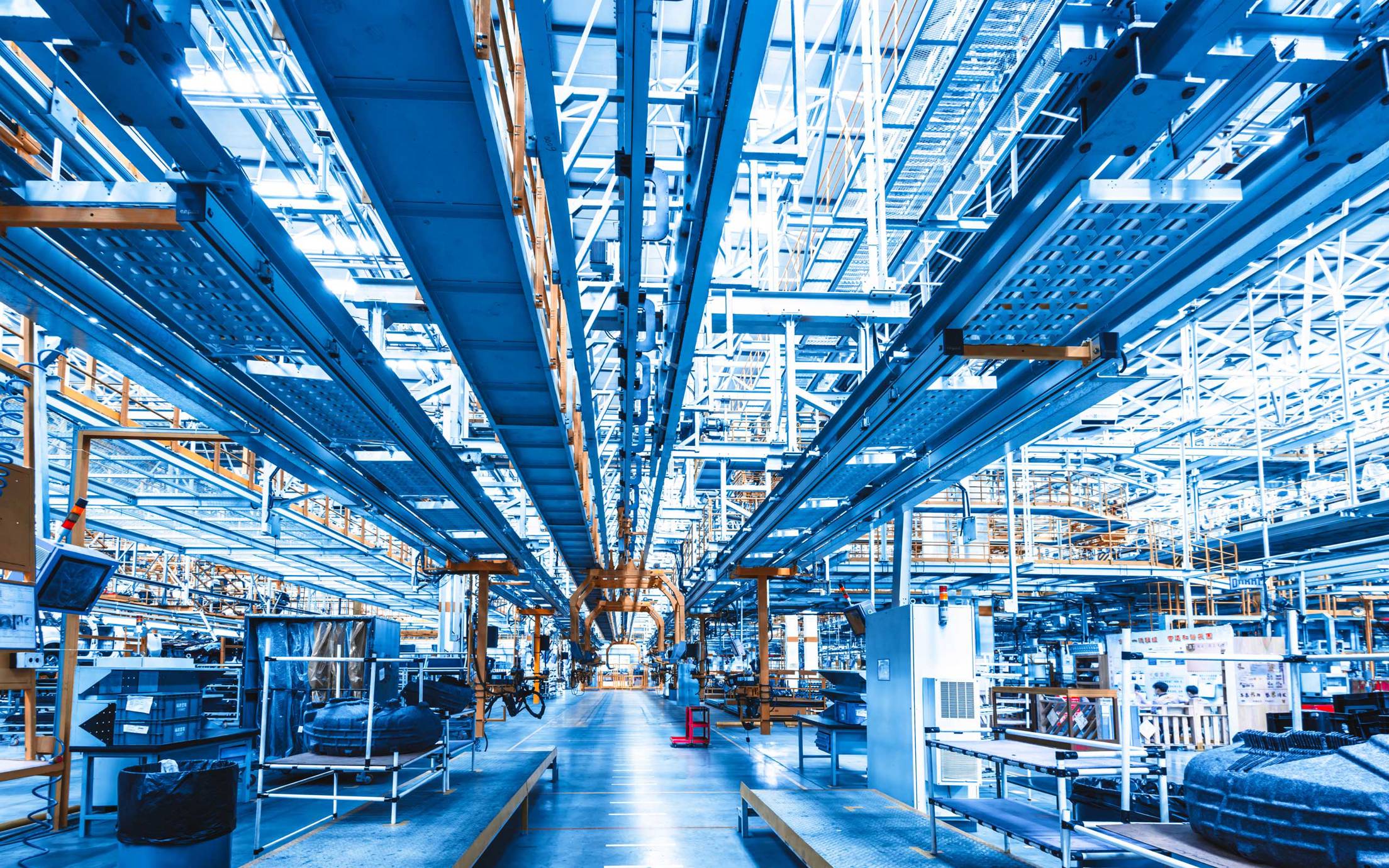 The inside of a factory